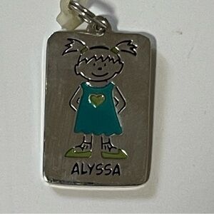 GANZ Kids Name Tag Charm ID Backpack Pull "ALISSA"